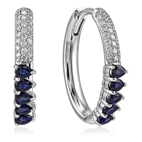 Серьги с бриллиантами и сапфирами