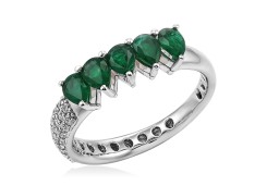 Кольцо из золота с бриллиантами и изумрудами