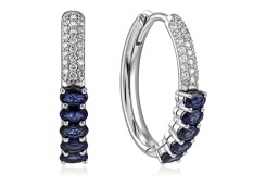 Серьги с бриллиантами и сапфирами