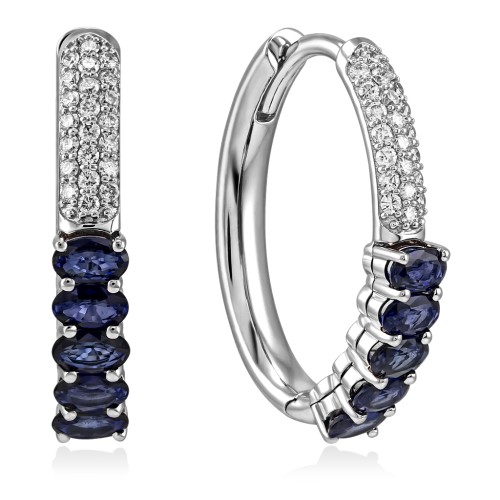 Серьги с бриллиантами и сапфирами