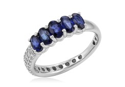 Кольцо из золота с бриллиантами и сапфирами