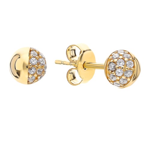 Серьги пусеты из желтого золота