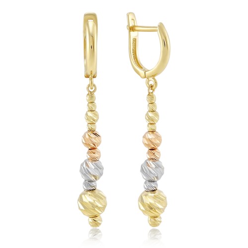 Серьги из комбинированного золота