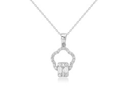 Колье на цепочке из белого золота с бриллиантами