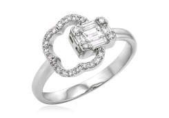 Кольцо из белого золота с бриллиантами