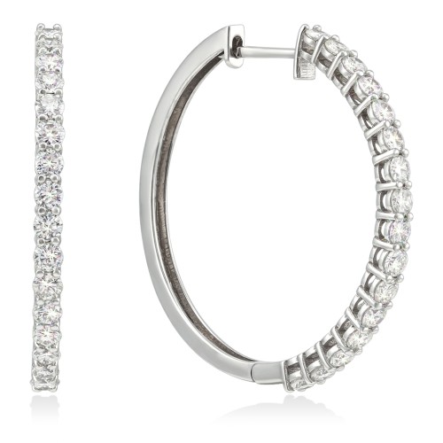 Серьги конго из золота с бриллиантами