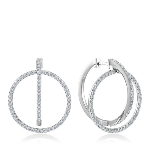 Серьги конго из золота с бриллиантами