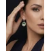 Серьги из золота с бриллиантами и малахитом