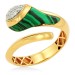 Кольцо из золота с бриллиантами и малахитом