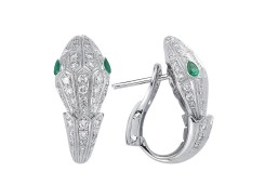 Серьги из золота с бриллиантами и изумрудами