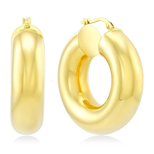 Итальянские золотые серьги кольца