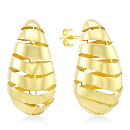 Золотые серьги капли пусеты