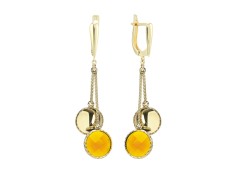 Серьги золотые с цитринами