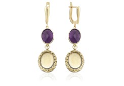 Серьги из золота с Аметистом