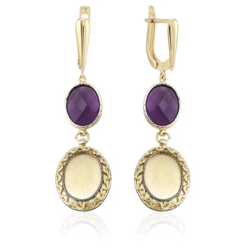 Серьги из золота с Аметистом