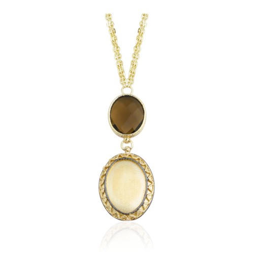 Колье из золота с кварцем