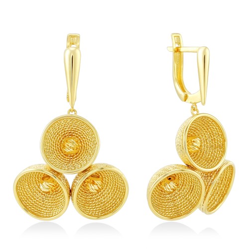 Серьги с подвесками из золота 