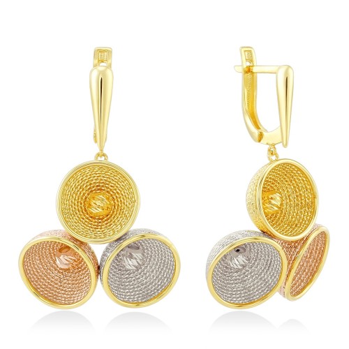 Серьги с подвесками из золота 