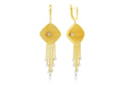 Оригинальные золотые серьги