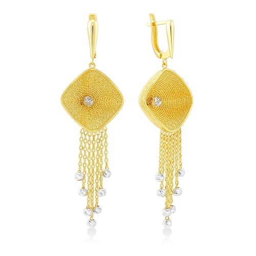 Оригинальные золотые серьги