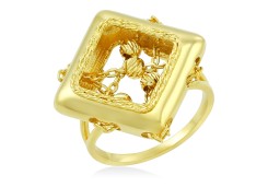 Эксклюзивное кольцо из желтого золота с шариками