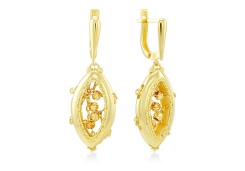 Оригинальные золотые серьги с шариками