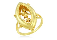 Эксклюзивное кольцо из желтого золота с шариками