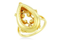 Эксклюзивное кольцо из желтого золота с шариками