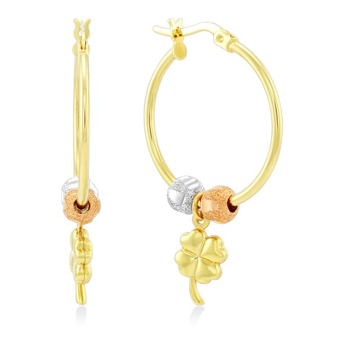 Серьги-конго с подвесками из золота 