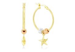 Серьги-конго с подвесками из золота 