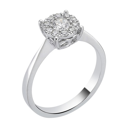 Кольцо invisible из золота с бриллиантами