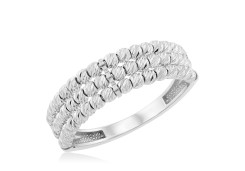 Кольцо из белого золота с шариками