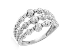 Кольцо из белого золота с шариками