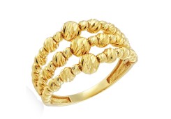 Кольцо из желтого золота с шариками