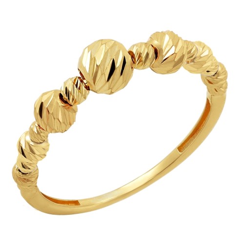 Кольцо из желтого золота с шариками