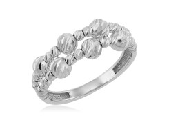 Кольцо с шариками из белого золота