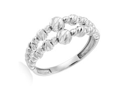 Кольцо из белого золота с шариками