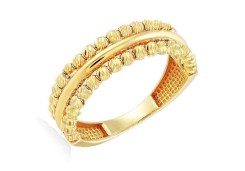 Стильное Кольцо из желтого золота с шариками