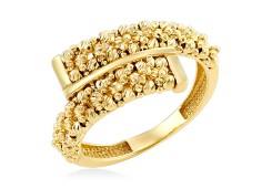 Кольцо с шариками из желтого золота