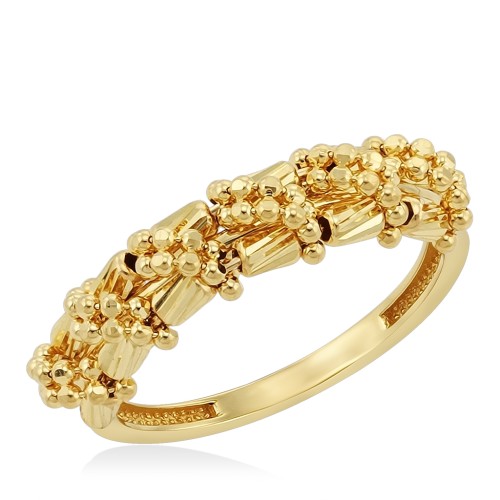 Кольцо с шариками из желтого золота