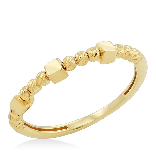 Кольцо с шариками из желтого золота