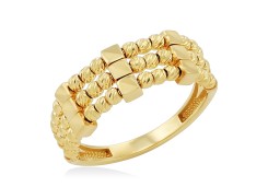 Кольцо с шариками из желтого золота