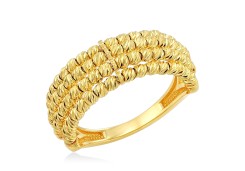 Широкое Кольцо с шариками из золота