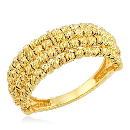 Широкое Кольцо с шариками из золота