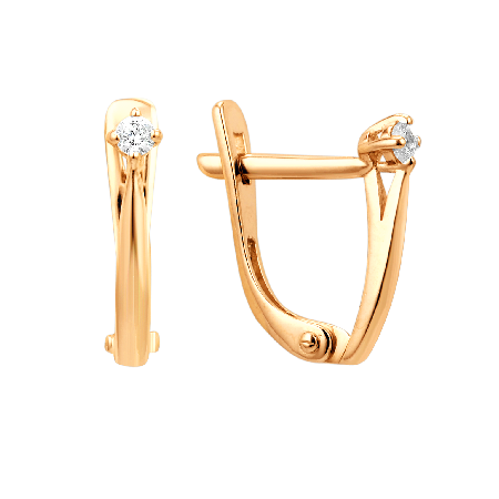 Золотые cерьги с фианитом