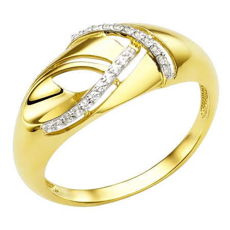 Кольцо из желтого золота с фианитом