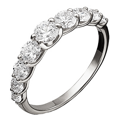 Кольцо из белого золота с фианитом