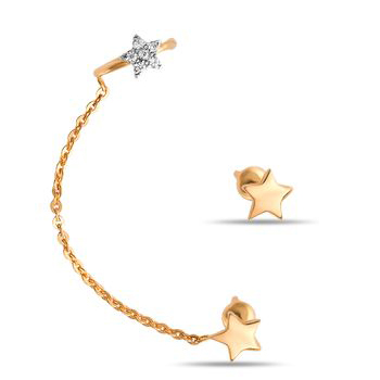 Золотые cерьги пусеты (гвоздики) с фианитом