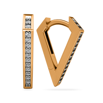 Золотые cерьги с фианитом