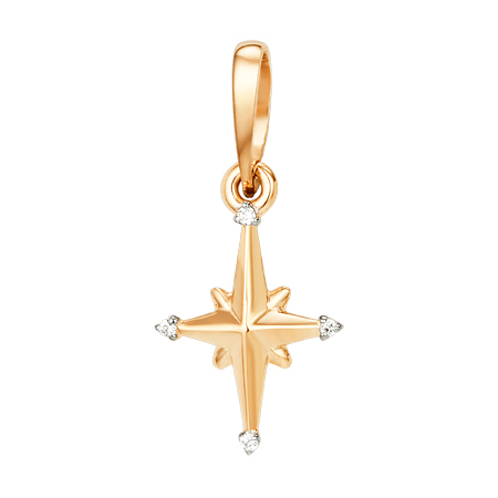 Золотая подвеска с фианитом